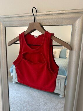 Garage Women's Red Cut Out Tank Top Size S